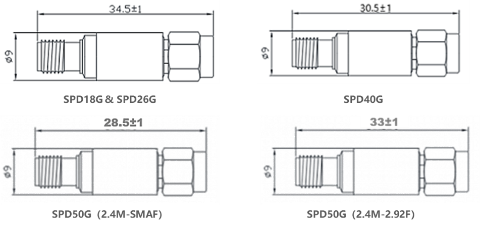 SPD系列检波器结构尺寸